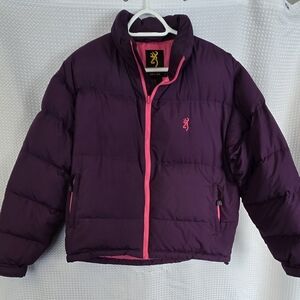 Browning Purple Down Puffer Jacket w/ Pink Accents Size M